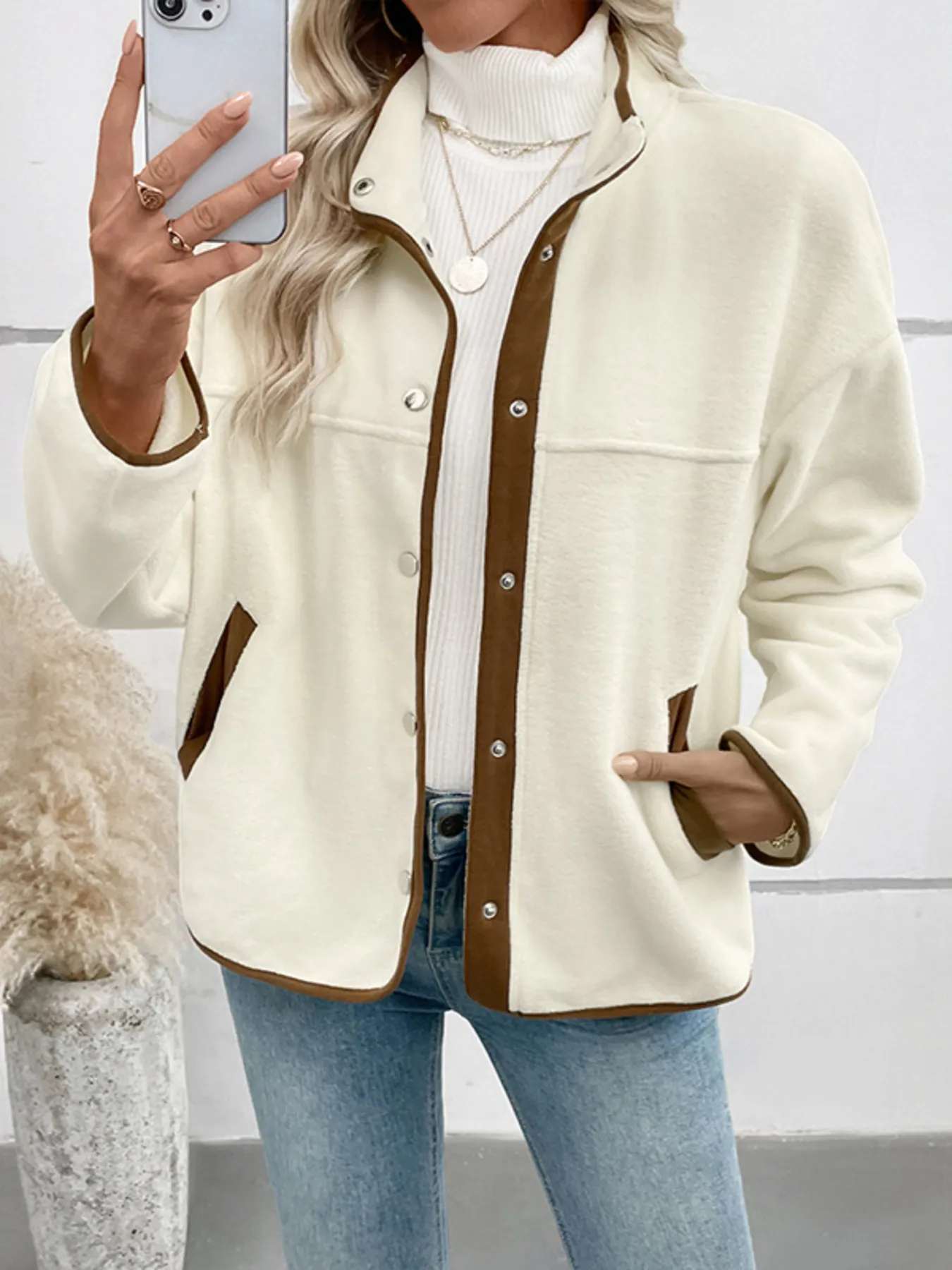 Snap Down Long Sleeve Jacket - Image 3
