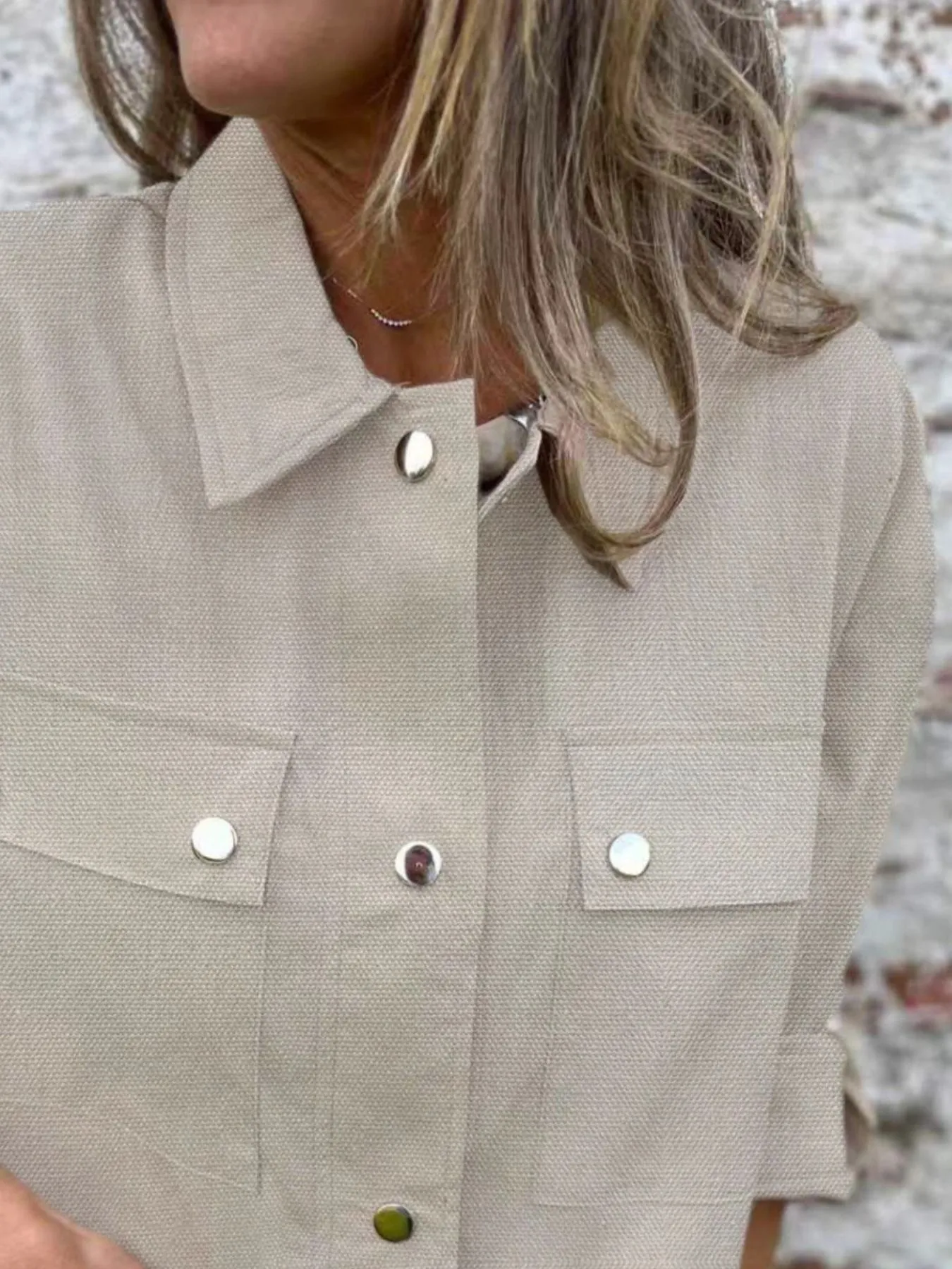 Snap-Down Utility Shacket with Chest Pockets - Image 3