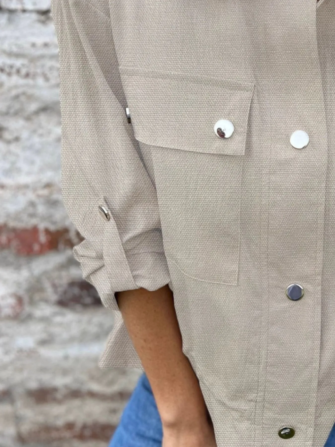 Snap-Down Utility Shacket with Chest Pockets - Image 4