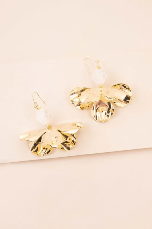 Snowdrop Hook Earrings | Gold - Image 3