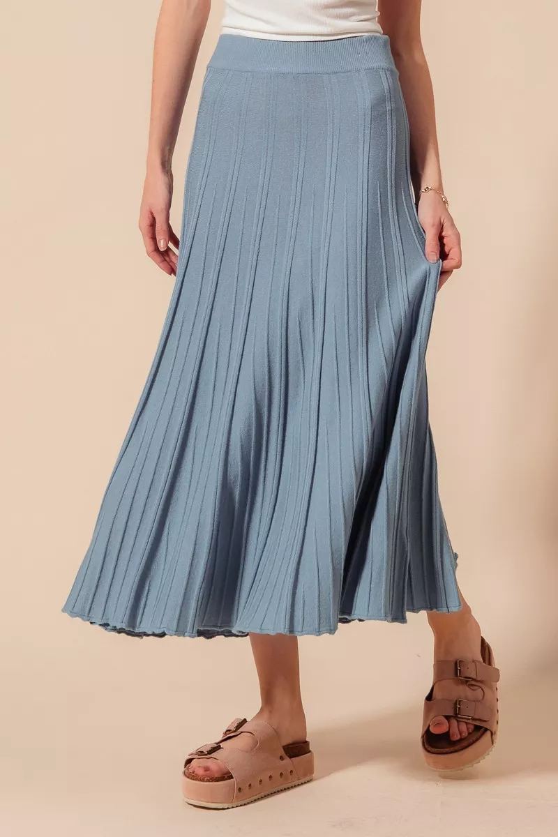 SO ME A Line Knitted Sweater Midi Length Skirt - Image 2