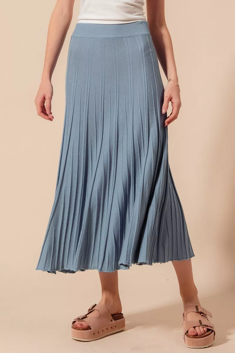 SO ME A Line Knitted Sweater Midi Length Skirt - Image 4