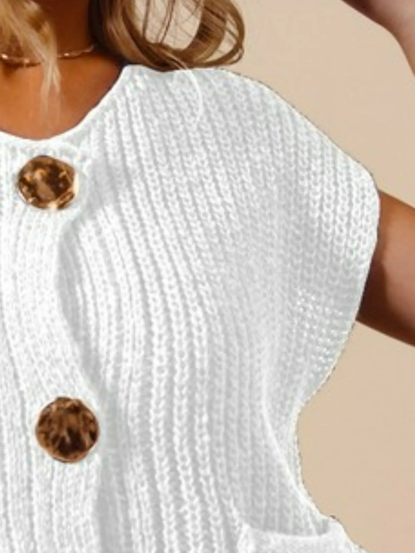 SO ME Big Metal Button Front Sweater Vest - Image 2