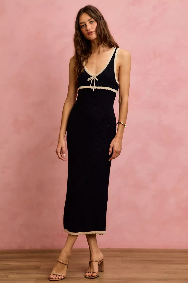 SO ME Knit Sweater Maxi Sleeveless Bodycon Resort Dress - Image 2