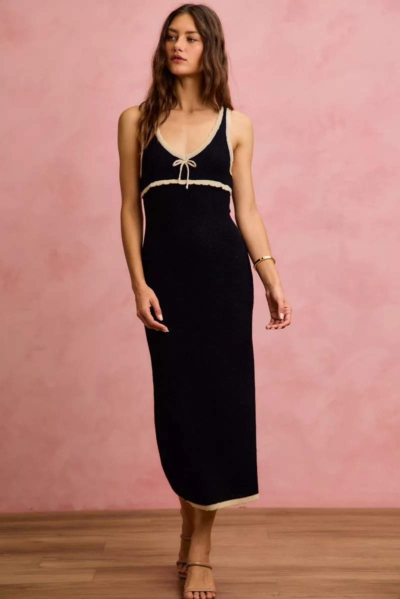 SO ME Knit Sweater Maxi Sleeveless Bodycon Resort Dress - Image 3