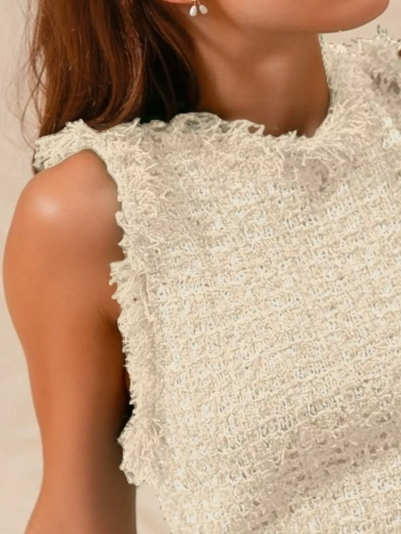 SO ME Tweed Knit Sweater Vest Top - Image 2