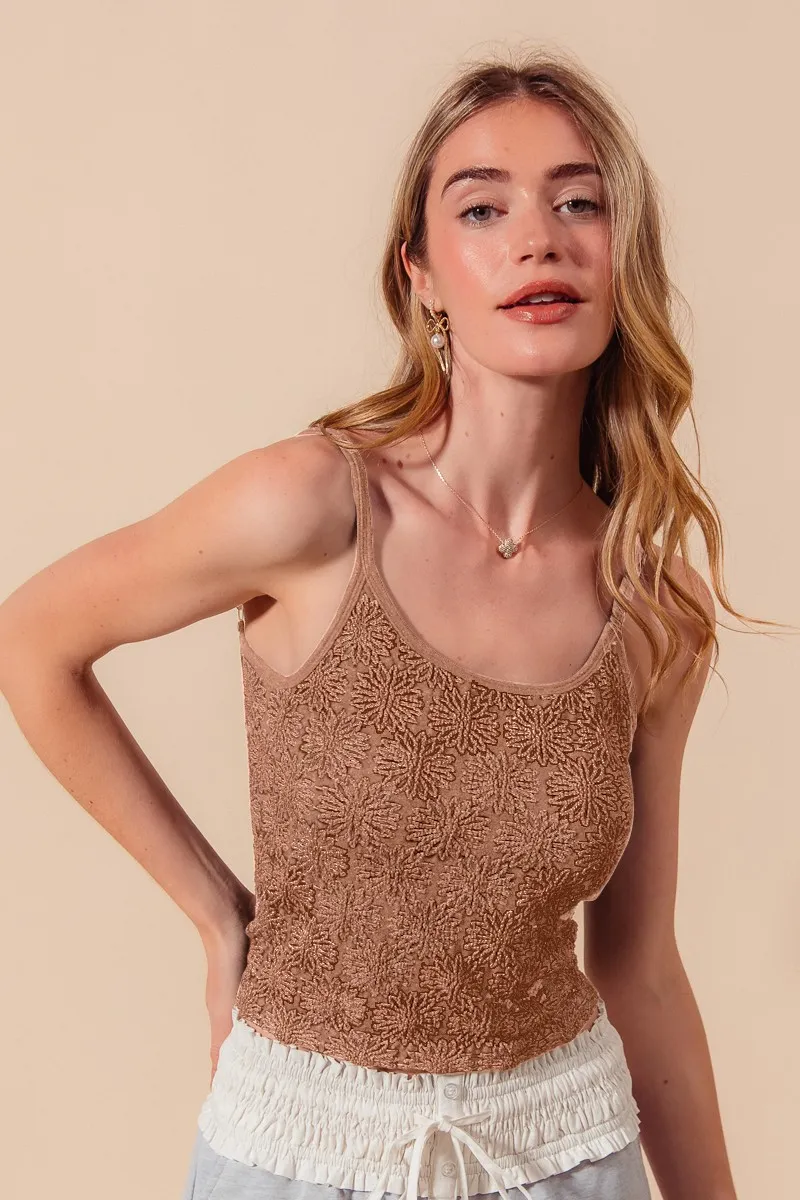 SO ME Two Tone Floral Seamless Tank Top - Image 2