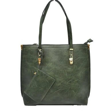Soft Faux Leather Tote Handbag With Wallet - Image 22