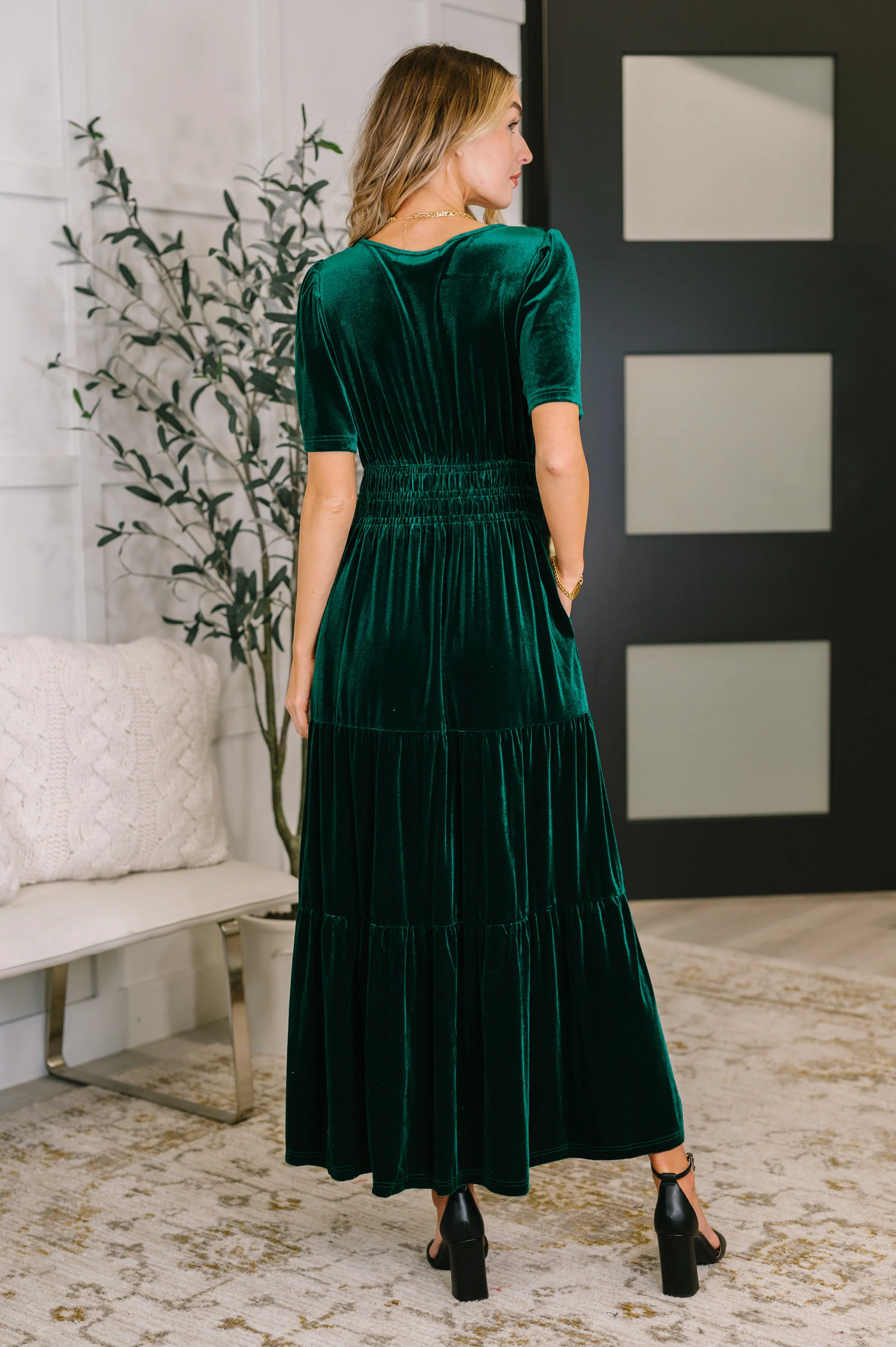 Softest Touch Velvet Tiered Dress - Image 4