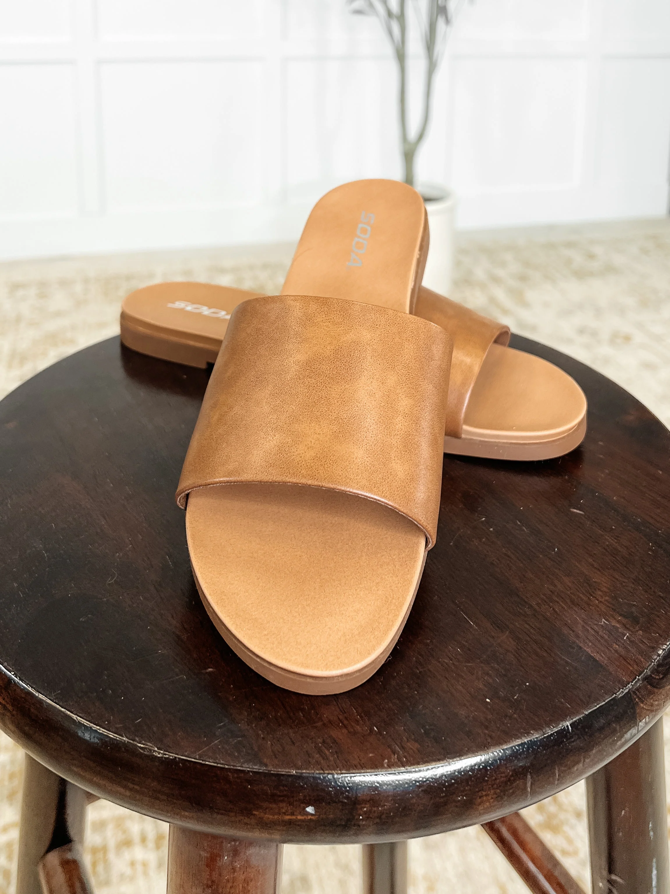Sole Mate Slip on Sandals in Tan - Image 3