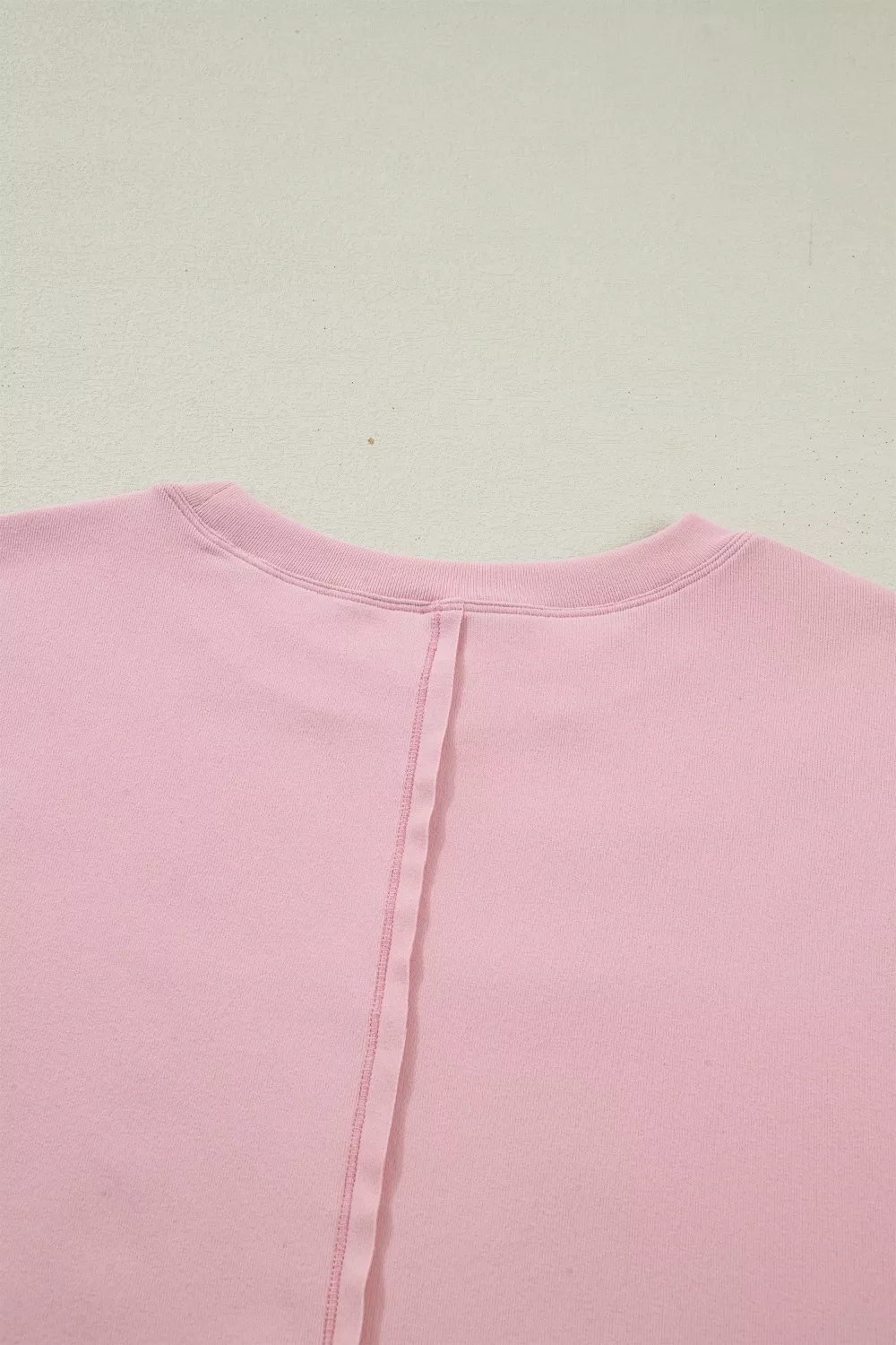 Solid Color Bow Textured Patchwork Long Sleeve Tee - Image 7