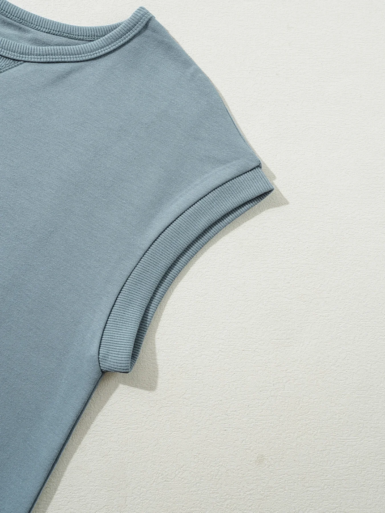 Solid Color Cap Sleeve Drop Waist T Shirt Dress - Image 17
