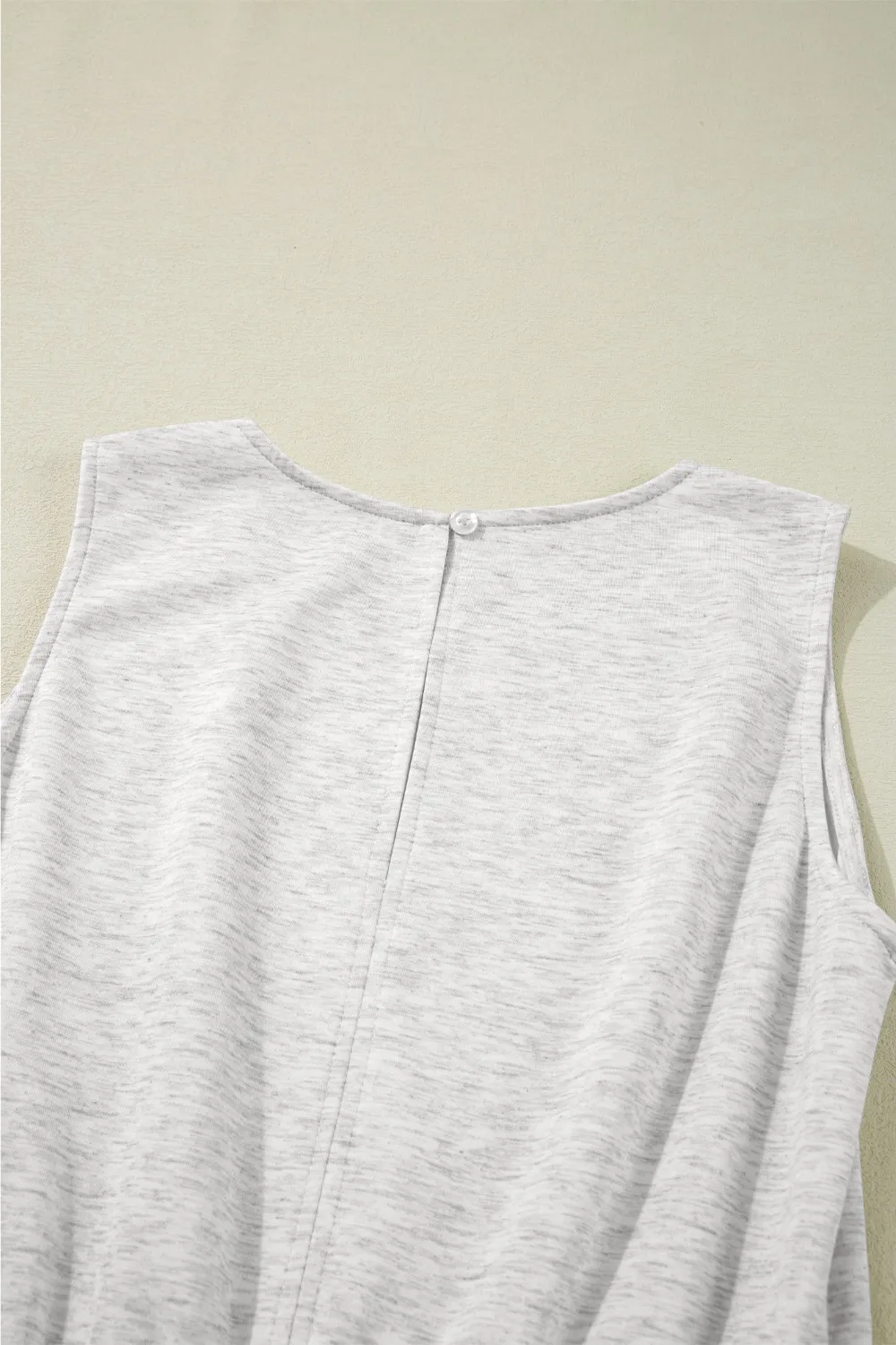 Solid Color Crew Neck Drawstring High Waist Sleeveless Jumpsuit - Image 10