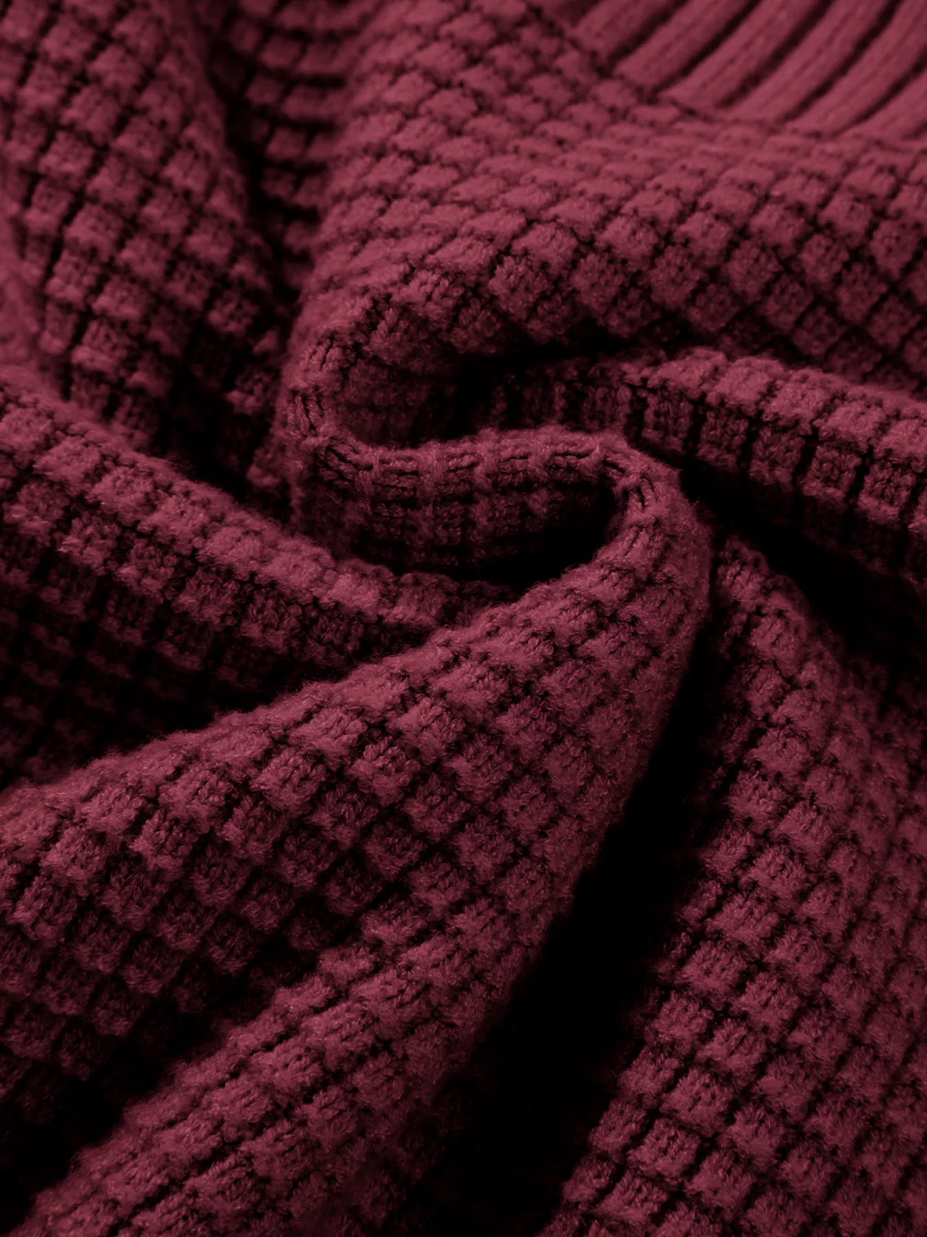 Solid Color Mixed Textured Knitted Crew Neck Sweater - Image 12