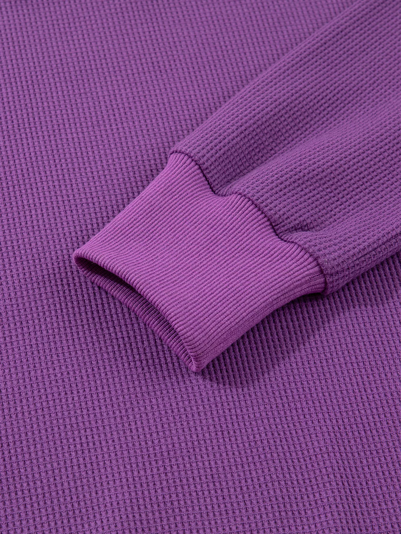 Solid Color Raw Seam Patchwork Ribbed Drop Shoulder Sweatshirt - Image 8