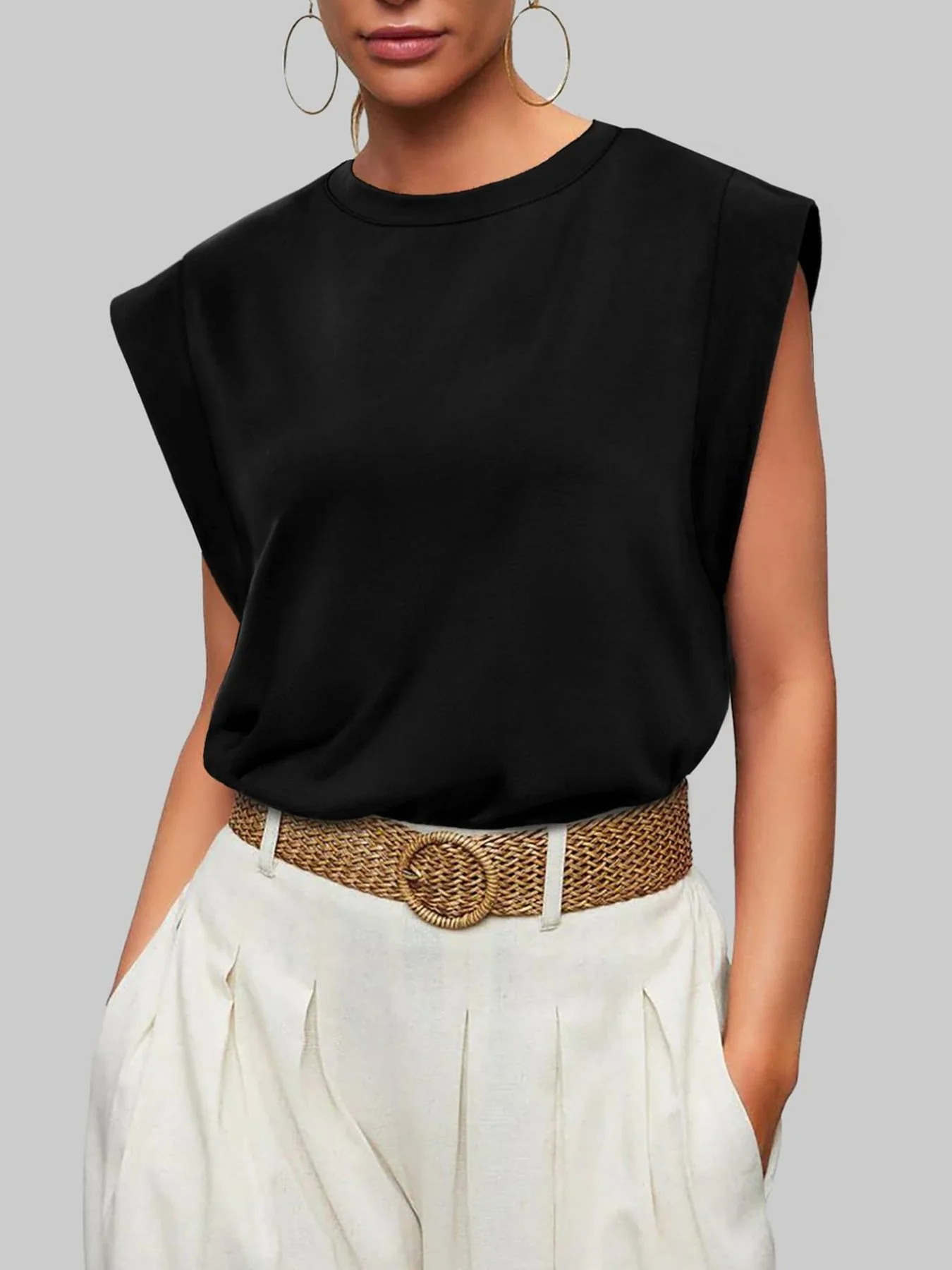 Solid Color Round Neck Tank - Image 5
