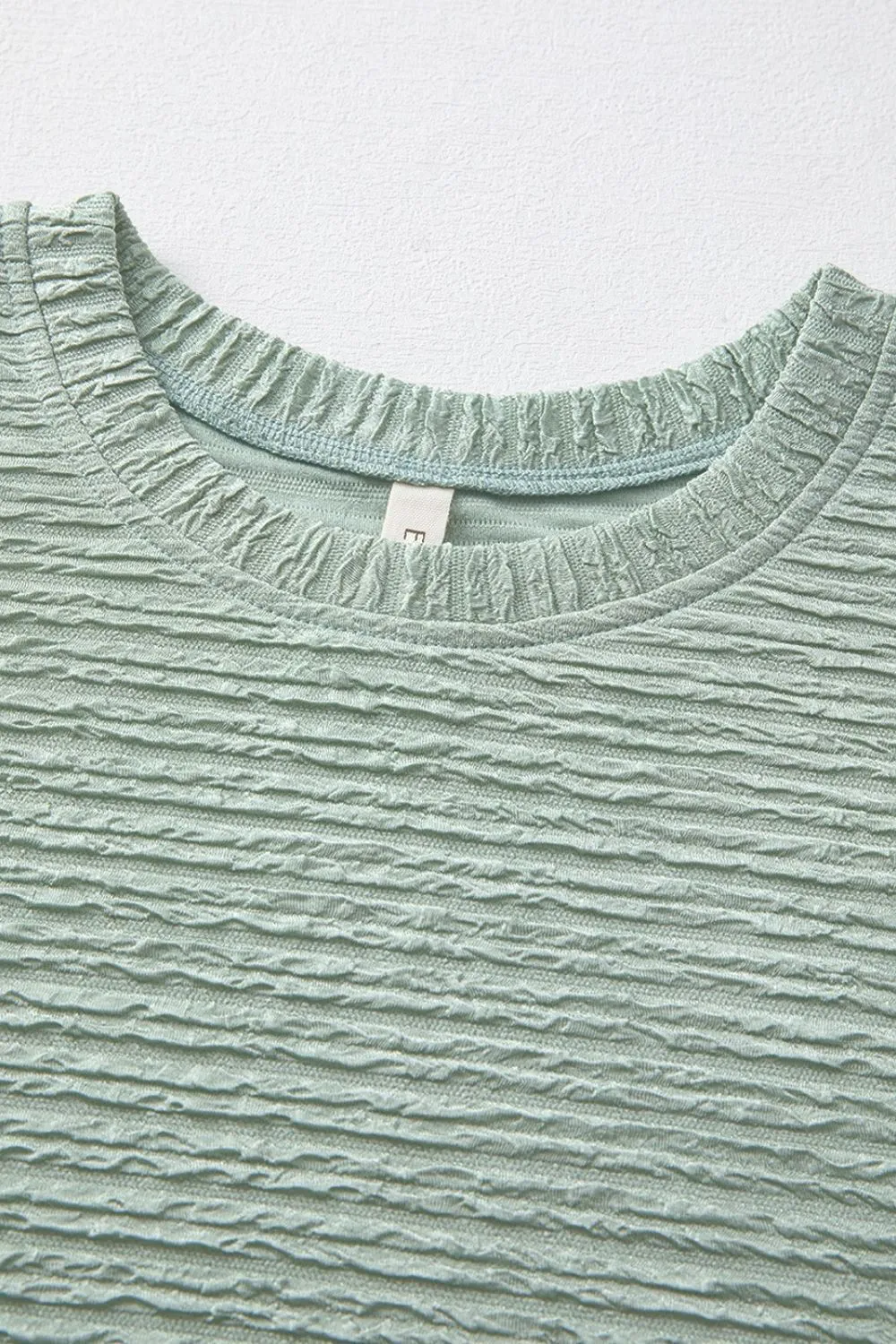 Solid Color Textured Crinkle Short Sleeve T Shirt Dress - Image 7