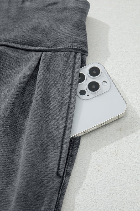 Solid Mineral Wash Jogger Style Pants - Image 5