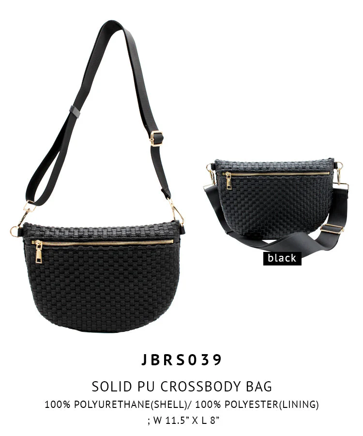 Solid PU Crossbody Bag - Image 4
