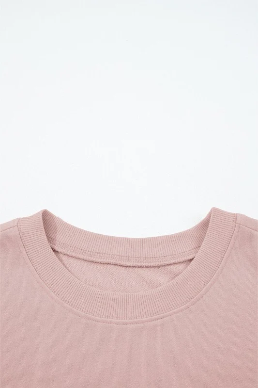 Solid Puff Sleeve Top and Drawstring Pants Set - Image 14