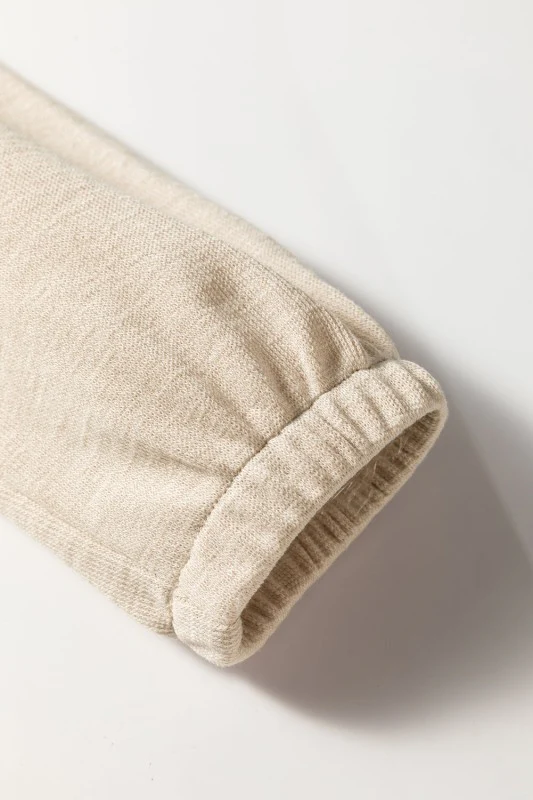 Solid Ribbed Knit Pleated Long Sleeve Top - Image 6