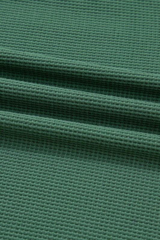 Solid Ribbed Raw Seam Patchwork Drop Shoulder Swea - Image 7