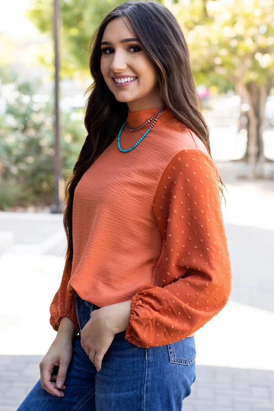 Solid Swiss Dot Balloon Sleeve Blouse - Image 23