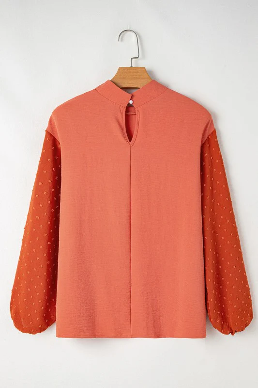 Solid Swiss Dot Balloon Sleeve Blouse - Image 27