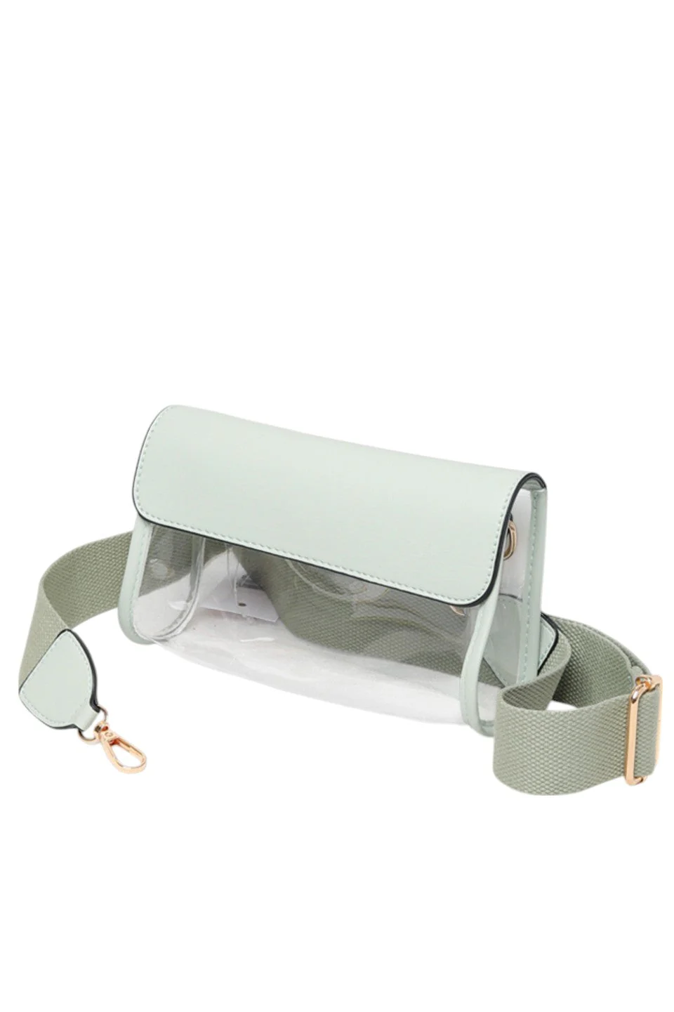 Solid Trim Clear Stadium Crossbody Bag - Image 3