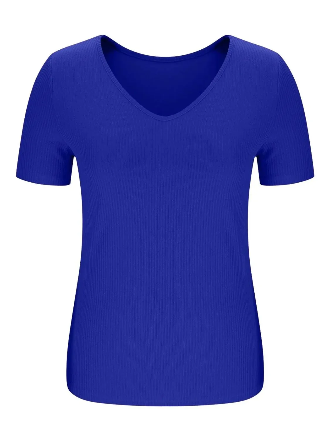 Solid V-Neck Short Sleeve T-Shirt - Image 11