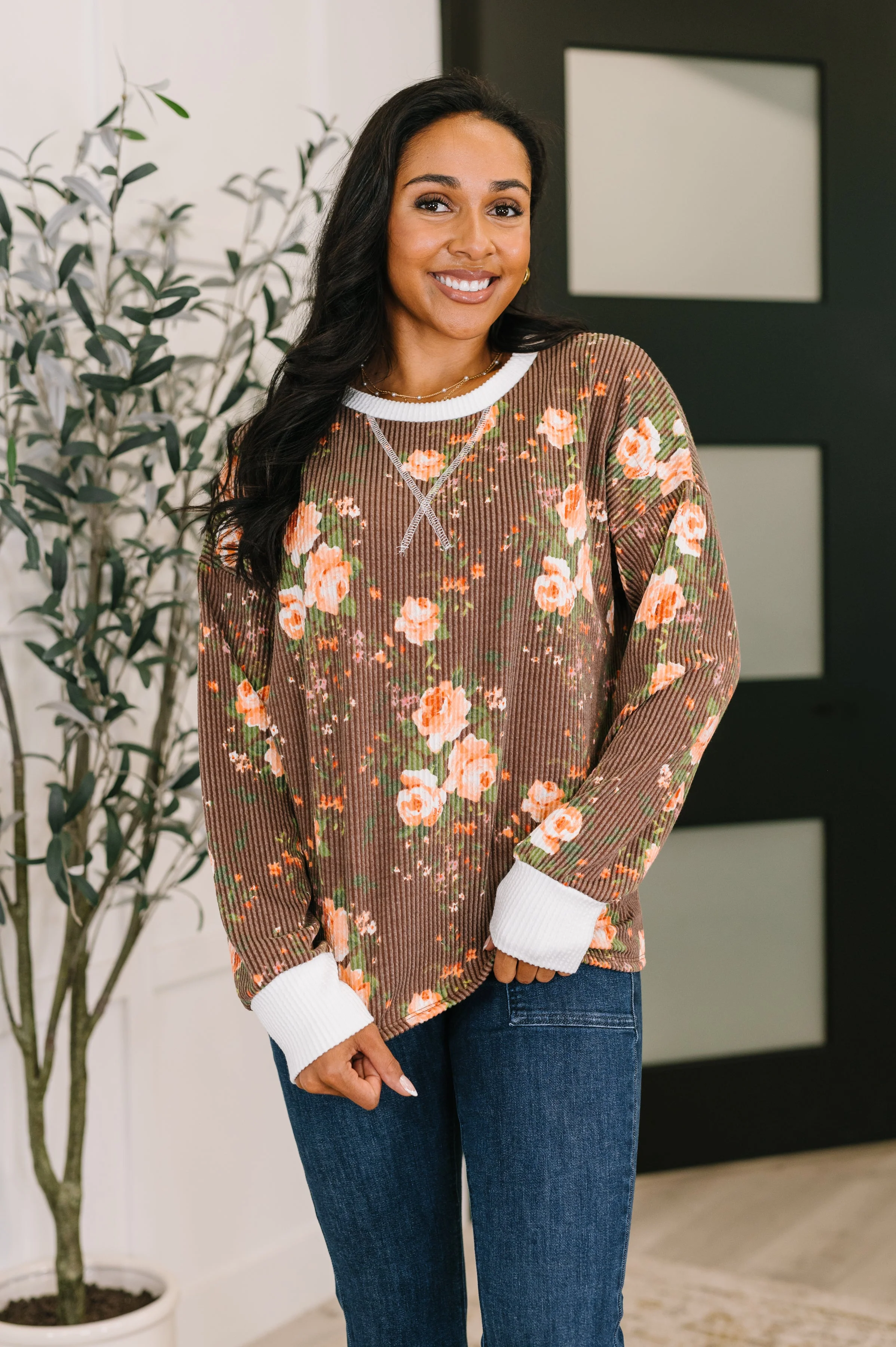Somebody to Lean On Cable Ribbed Top