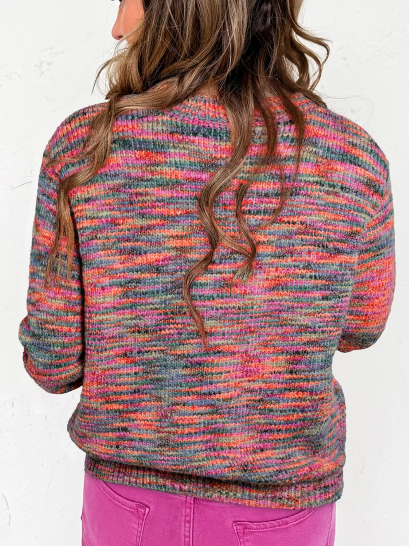 Space Dye Yarn Crew Neck Sweater - Image 2
