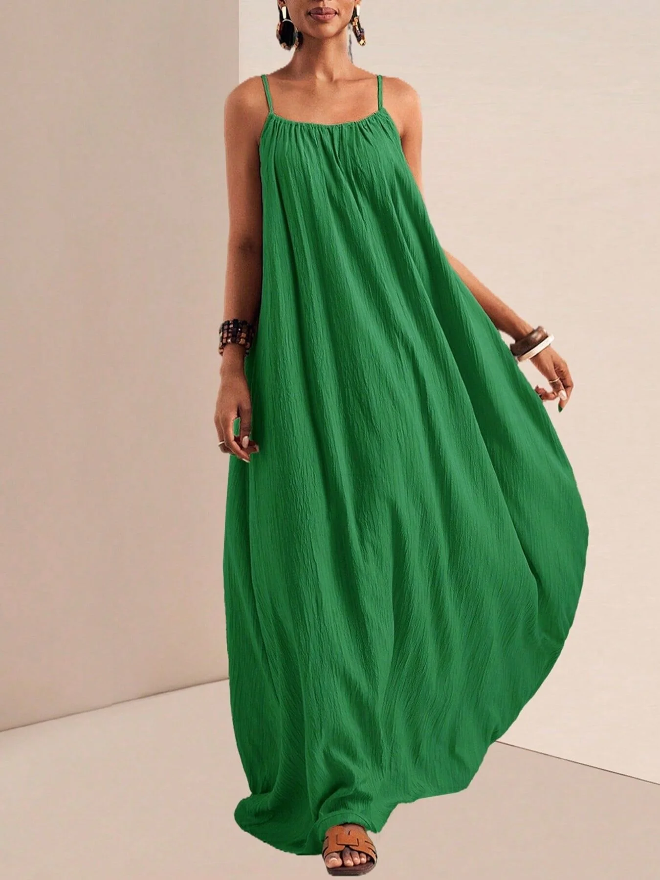 Spaghetti Strap Flowy Maxi Dress - Image 21