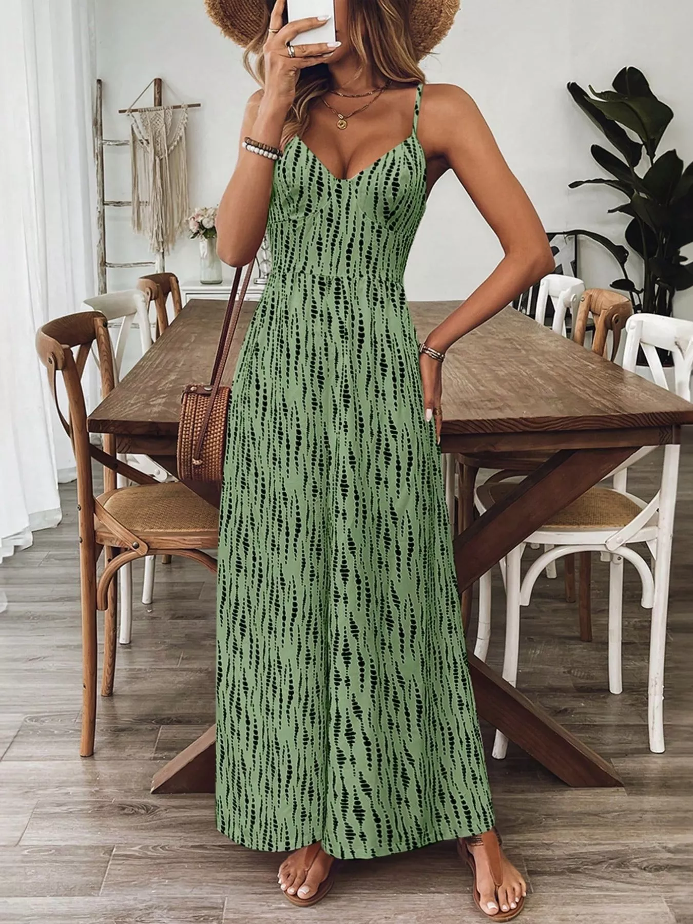 Spaghetti Strap Wide Leg Jumpsuit - Image 8