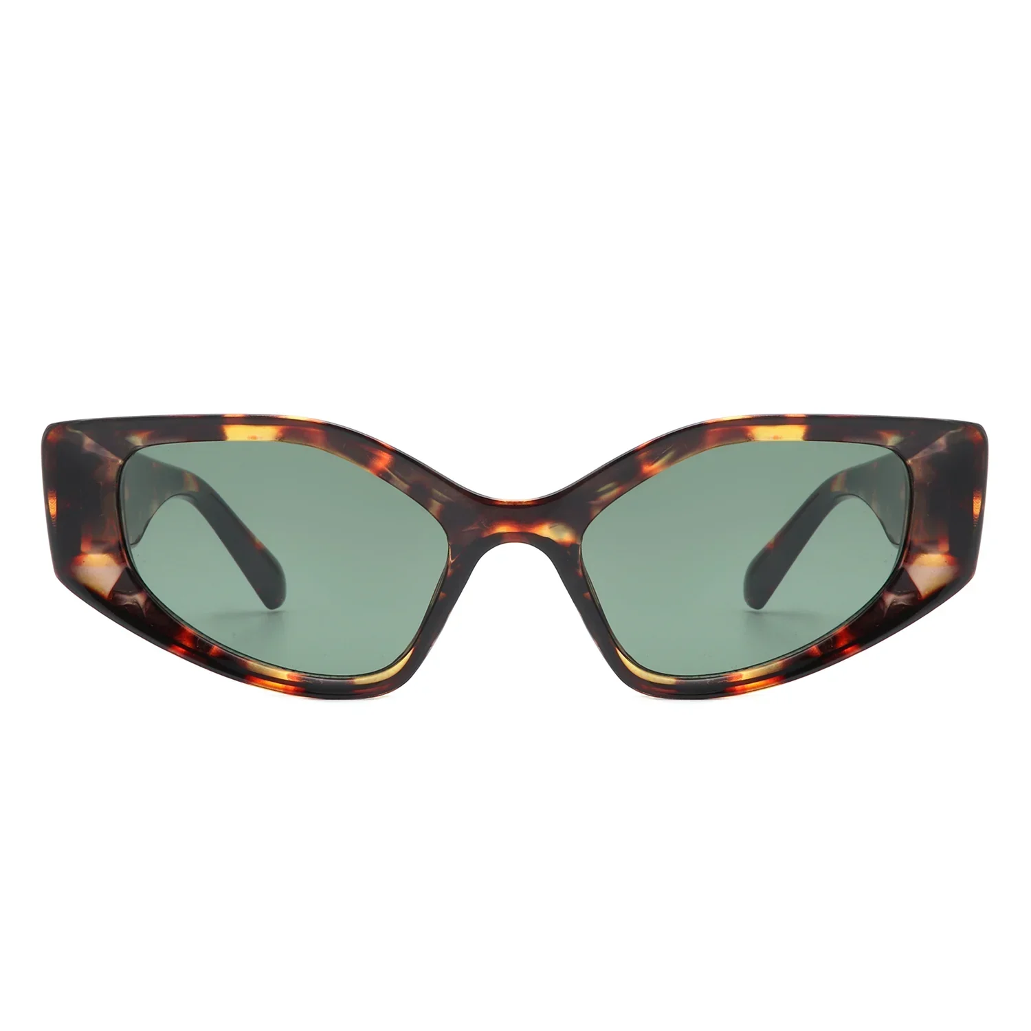 Sparkle - Geometric Rectangle Retro Cat Eye Women's Fashion Sunglasses - Image 4