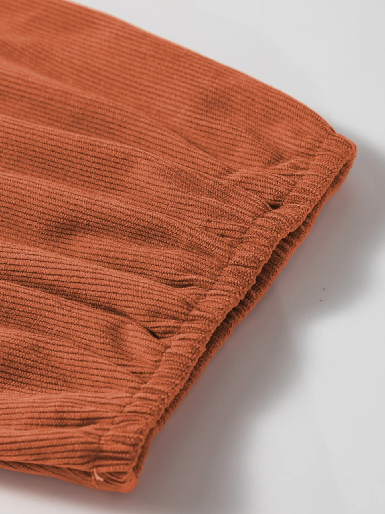 Split Neck Scallop Detail Corduroy Mini Dress - Image 13