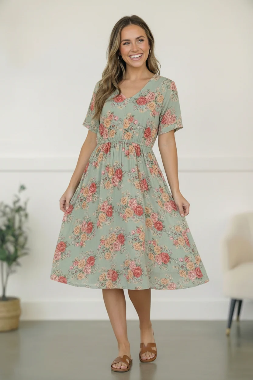 Spring at a Garden Wedding Midi Dress - Image 5