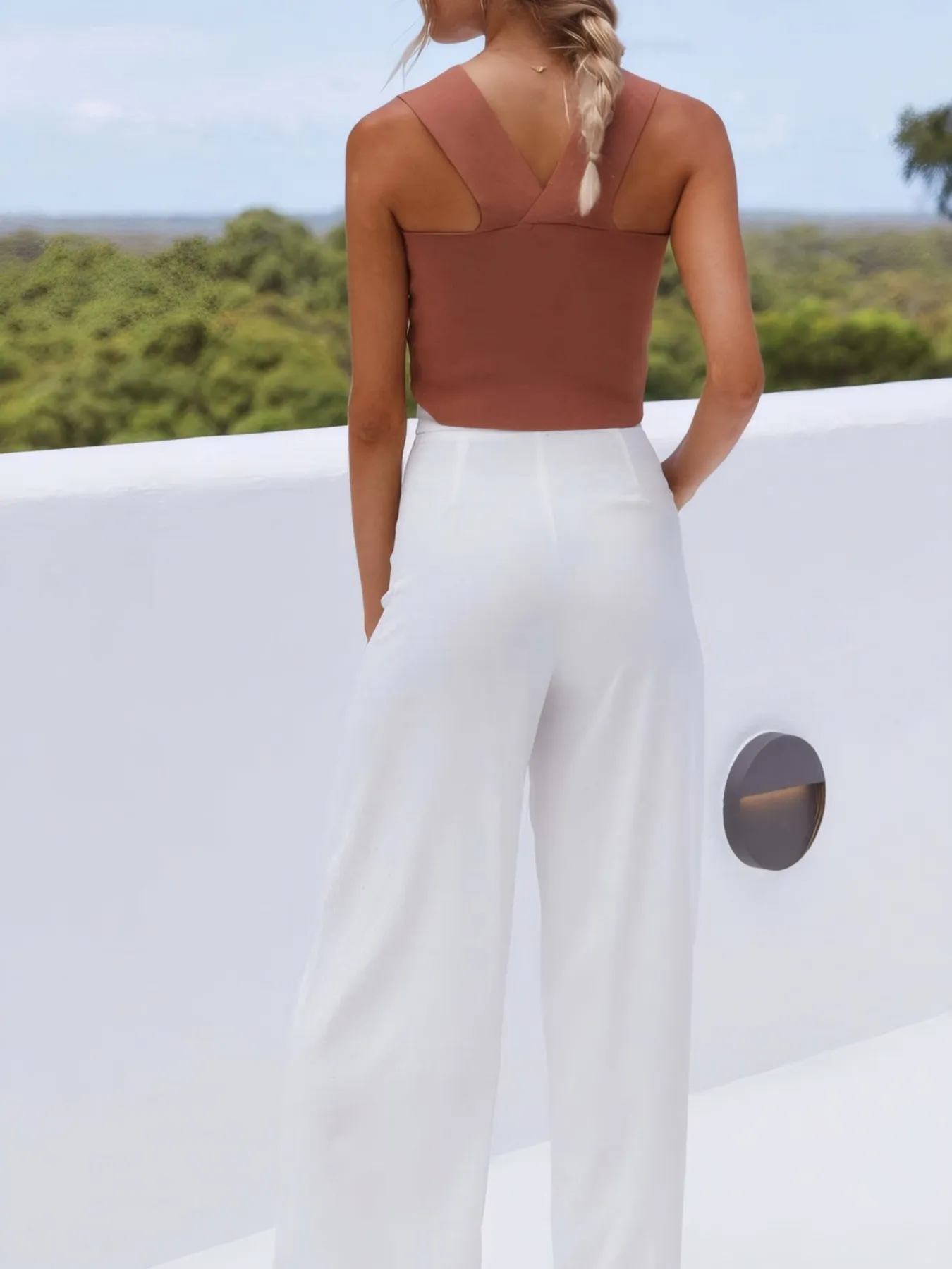 Square Neck Ribbed Crop Tank Top - Image 14