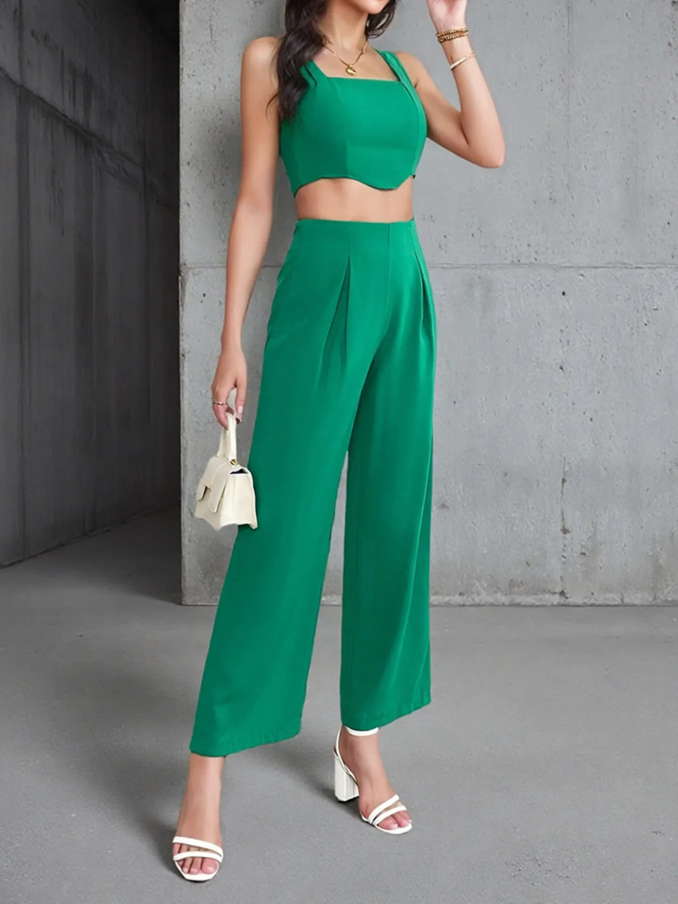Square Neck Tank and Pants Set - Image 6