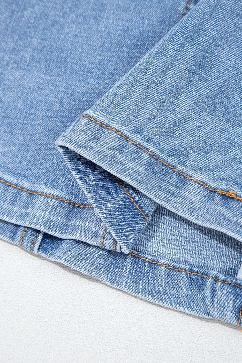 Square Neck Wide Strap Denim Dress - Image 13