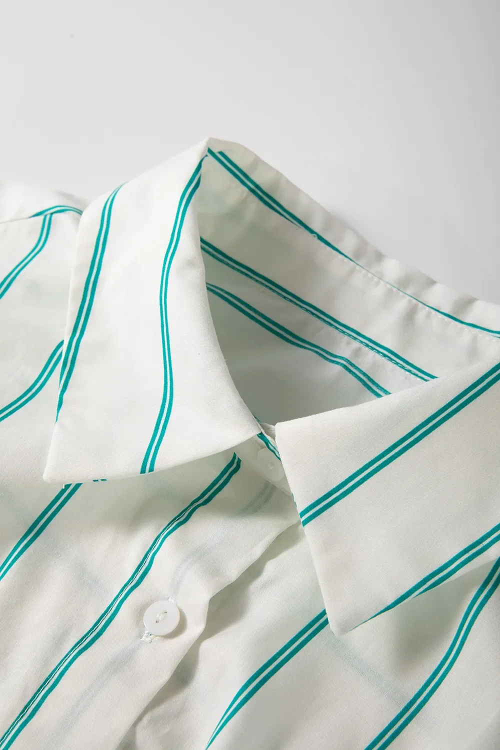 St Patricks Striped Wide Short Sleeve Shift Mini Shirt Dress - Image 6