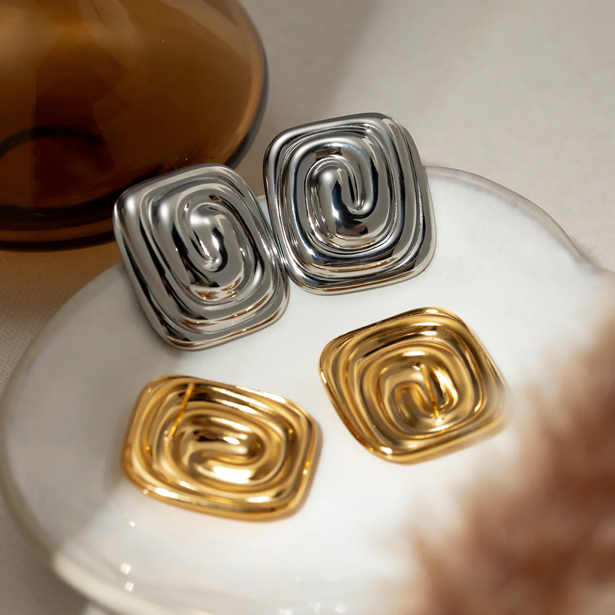 Stainless Steel Stud Earrings - Image 12