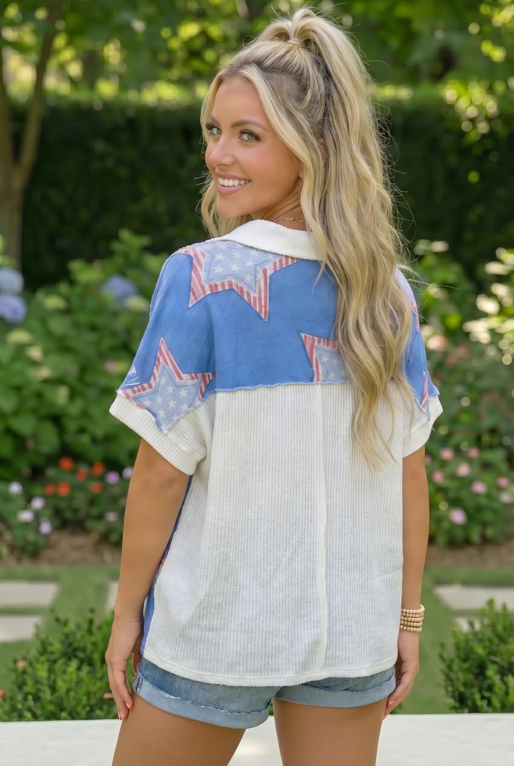 Star Spangled Vibes Blue Americana Top - Image 4
