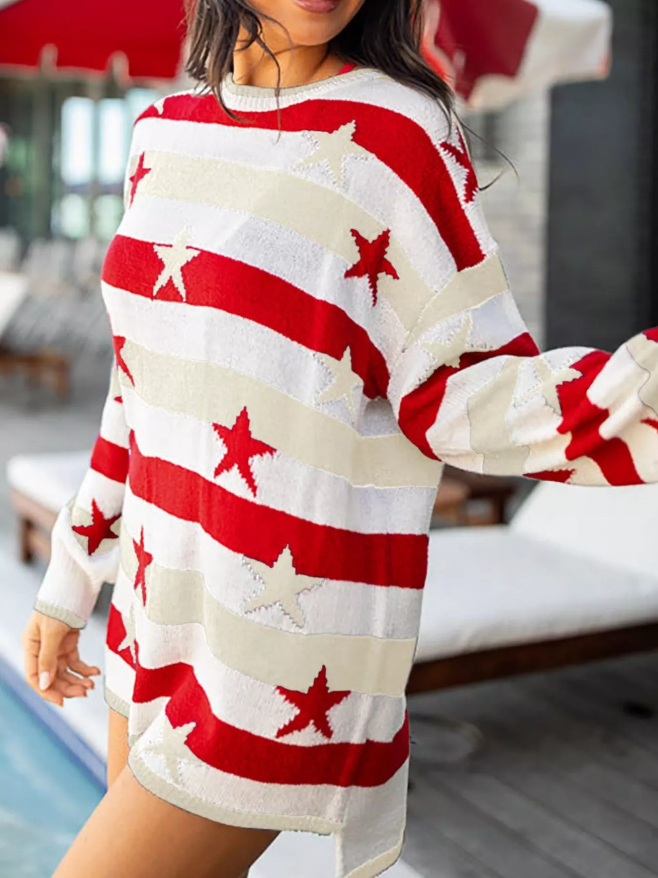 Stars and Stripes Long Sleeve Sweater - Image 19