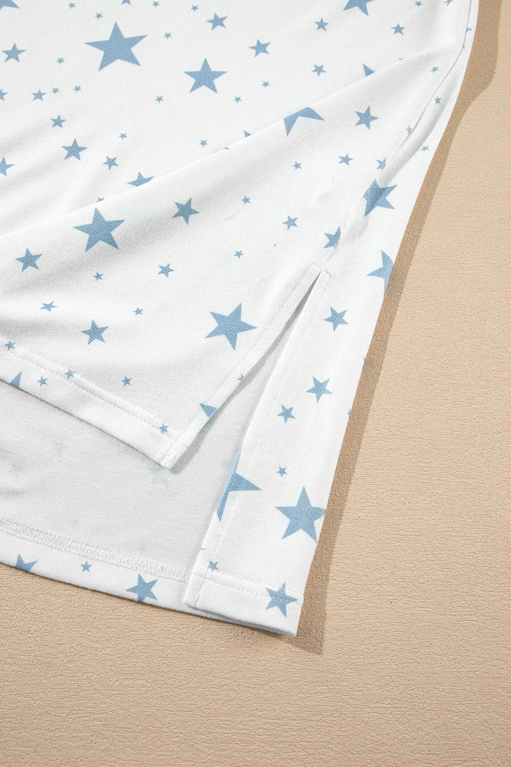 Stars Print Drop Shoulder Oversized T Shirt with Slits - Image 11