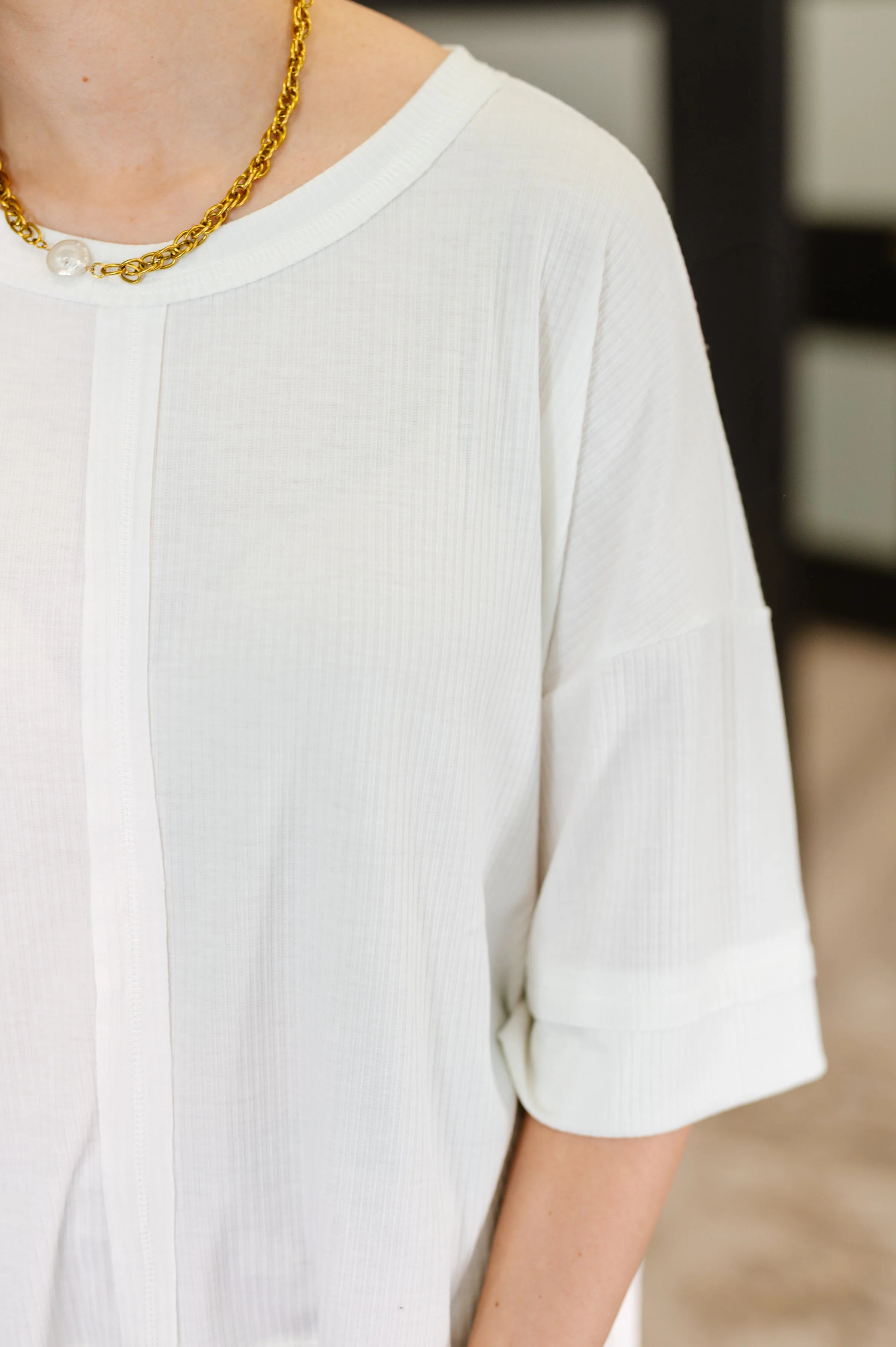 Stay On Top Relaxed Tee in Off White - Image 2