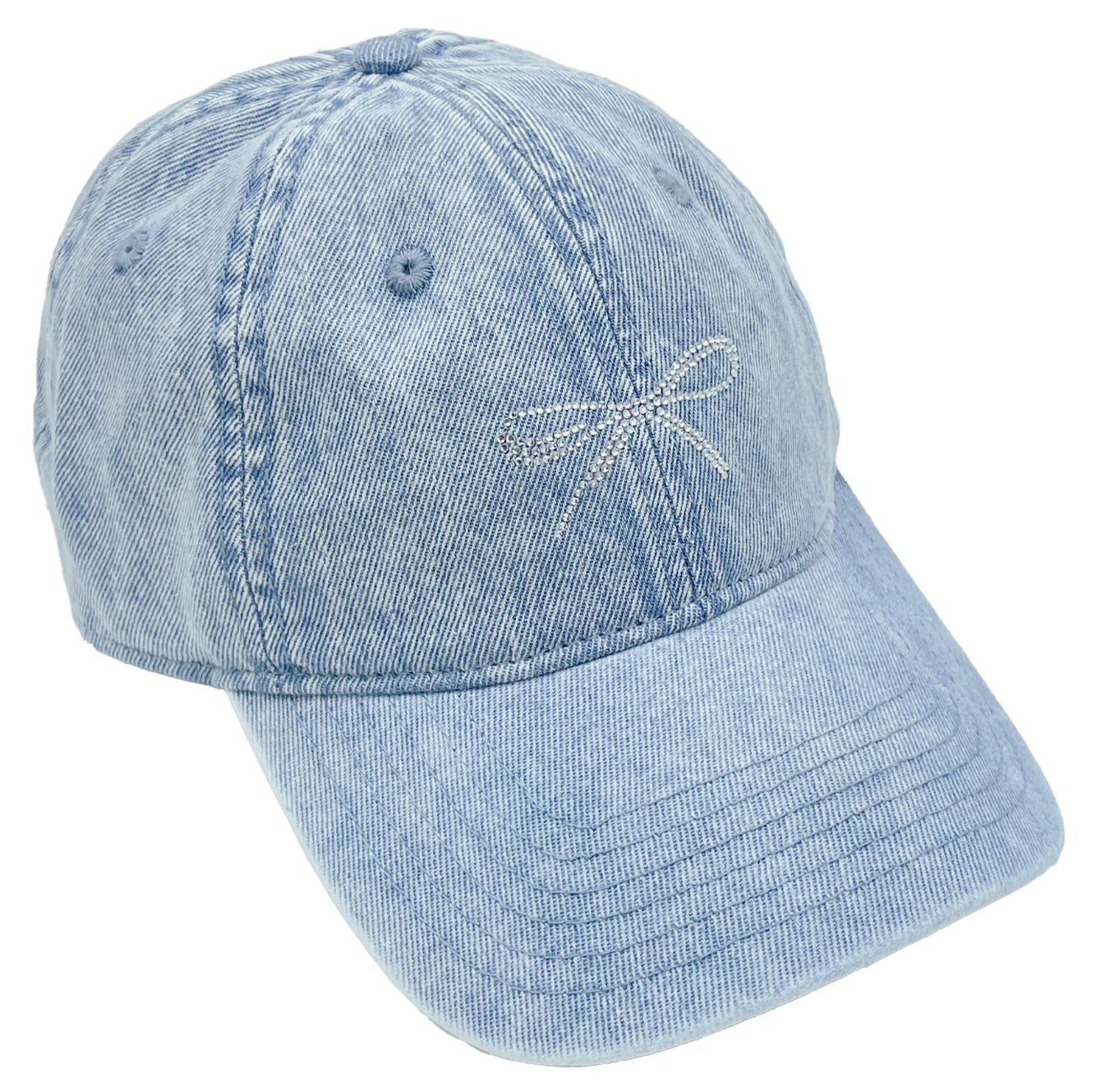 Stone Bow Denim Baseball Cap - Image 3