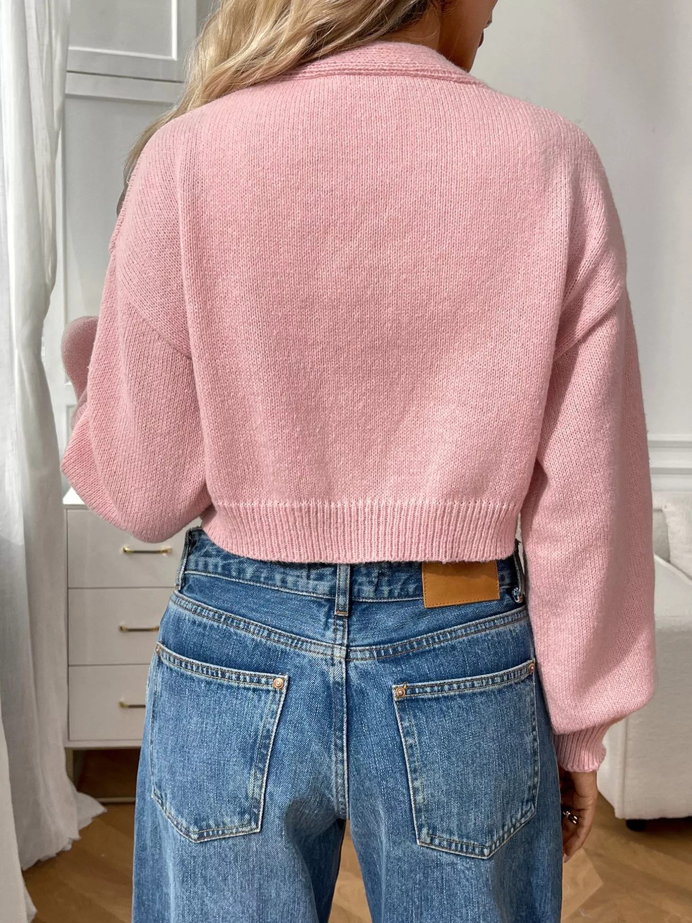 Strawberry Cropped Button-Up Cardigan - Image 14