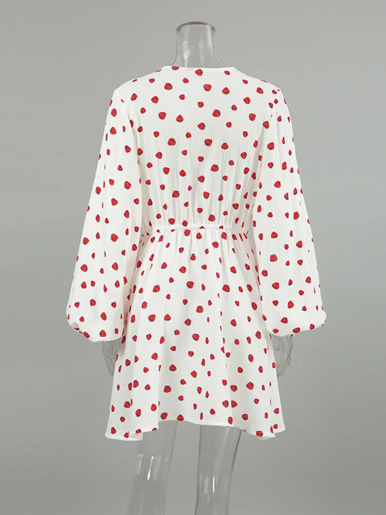 Strawberry Print Long Sleeve Mini Dress - Image 6