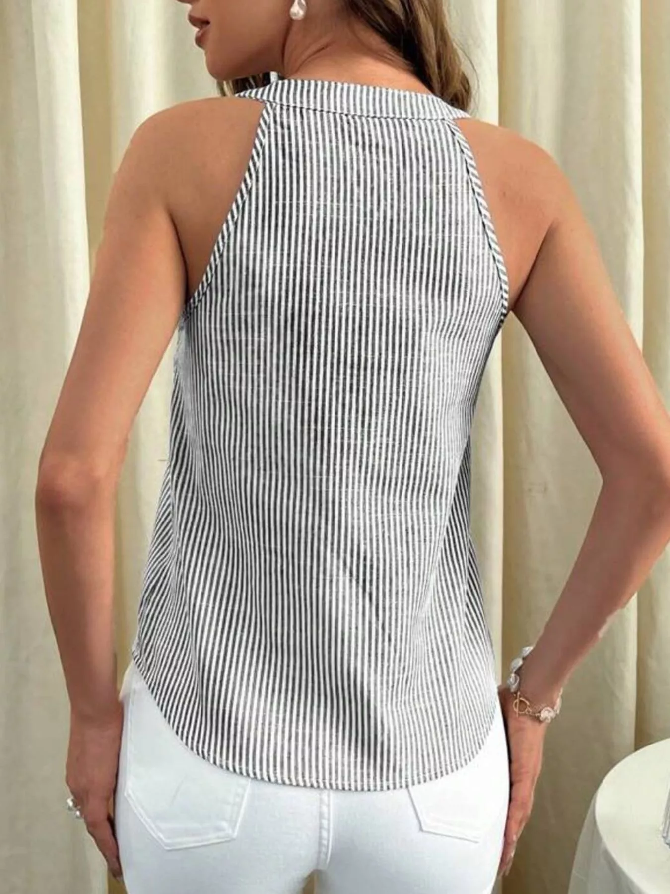 Strip Button Front Tank - Image 9